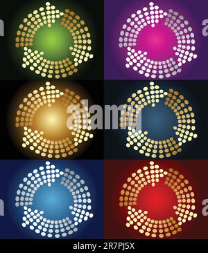 Background with arrows made of circles Stock Vector