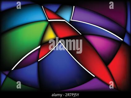 Wavy abstract bright colorful background for design. Black release. Stock Vector