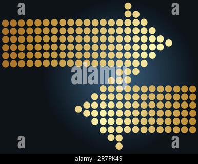 Background with arrows made of circles Stock Vector