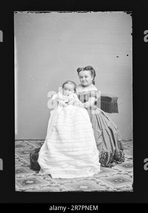 Lavinia Stratton and baby c. 1860-1870 Stock Photo