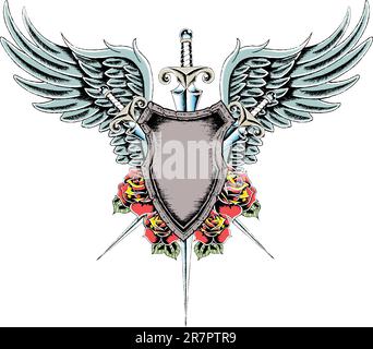 heraldic classic emblem shield Stock Vector