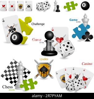Vector game icons set Stock Vector