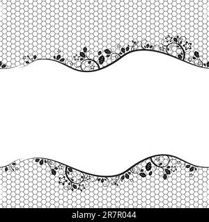 black lace on white background. Vector seamless background Stock Vector