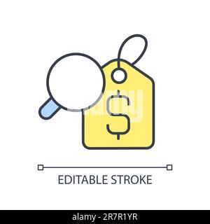 Price comparison RGB color icon Stock Vector