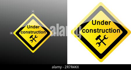vector web icon of site under construction isolated over background Stock Vector