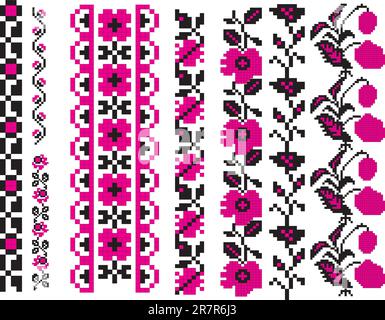 Ornament used in Ukrainian folk crafts, embroidery and painting. Vector illustration. Stock Vector