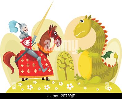 vector illustration of a knight Stock Vector