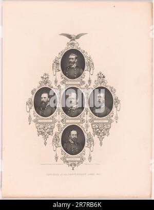 Generals Confederate Army No. 1 1866 Stock Photo