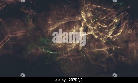 Blurred abstract vintage background. Light refraction concept, play of light in the dark. Abstract color texture. Luminous smog.Energy structure. Stock Photo