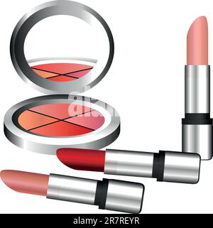 Cosmetics Set isolated on white background Stock Vector