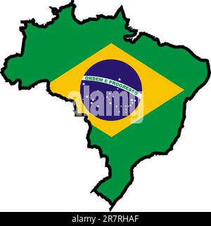 Shape of the Country of Brazil Stock Photo - Alamy