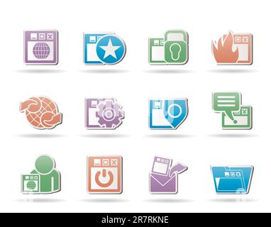 Internet, website and  Security Icons - vector icon set Stock Vector