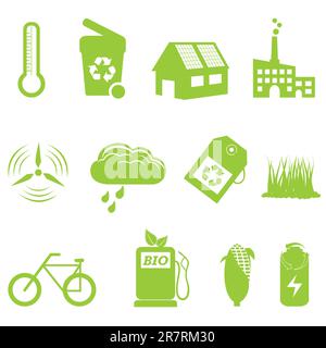 Eco and recycling related icon set Stock Vector