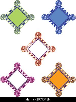 Illustration of mosaic frames on white background Stock Vector