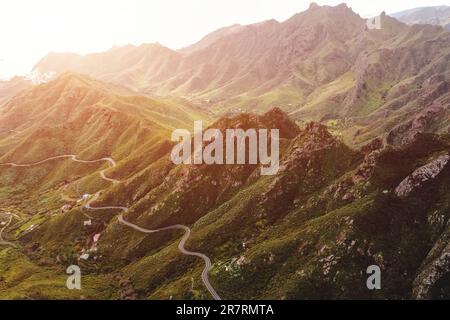 beautiful green Anaga rural national park and mountains, Tenerife, Canary island Stock Photo