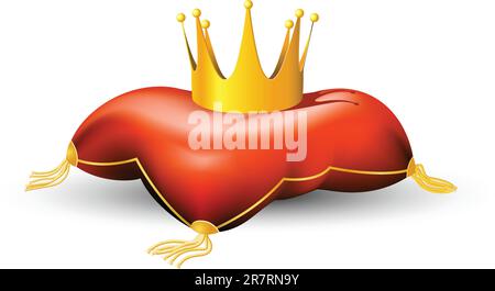 Royal crown on the pillow with tassels Stock Vector