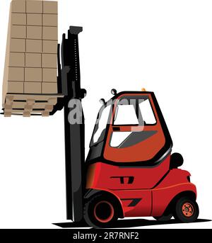 Lift truck. Forklift. Vector illustration Stock Vector