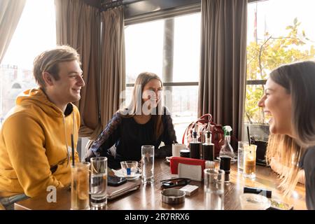 Group of young business people are laughing and having fun Stock Photo