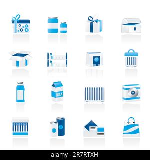 different kind of package icons - vector icon set Stock Vector