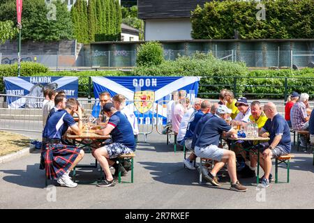 Oslo, Norway, 17th June 2023. Scottish supporters before the UEFA Euro 2024 qualifier between Norway and Scotland at Ullevål Stadium in Oslo   Credit: Frode Arnesen/Alamy Live News Stock Photo