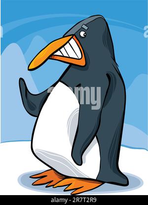 cartoon illustration of funny emperor penguin Stock Vector