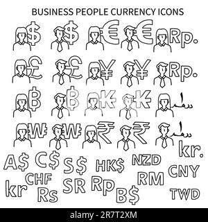 Business people currency icon symbol vector illustration Stock Vector