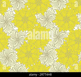 seamless yellow background of beautiful flowers of two shades Stock Vector