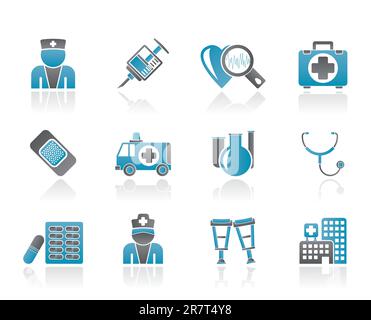 Medicine and healthcare icons - vector icon set Stock Vector