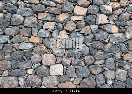 Stonewall to protect terraced fields in the hill country of the island of La Gomera Stock Photo