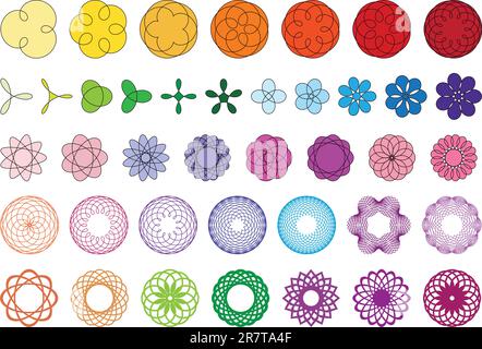 huge set of perfect flowers, vector design elements Stock Vector