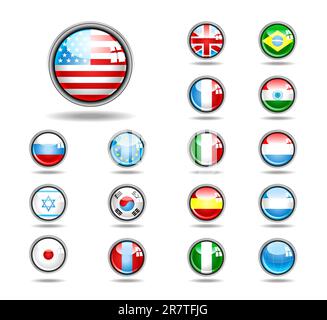 World Flags set in EPS 8 and JPG. Stock Vector