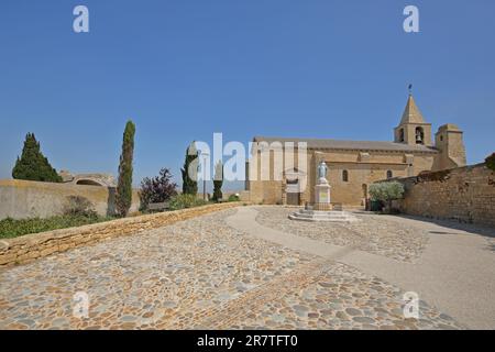 St-Sauveur Church, Fos-sur-Mer, Provence, Cliffs, Saint, Chapel, Mountain Village, Bouches-du-Rhone, Provence, France Stock Photo