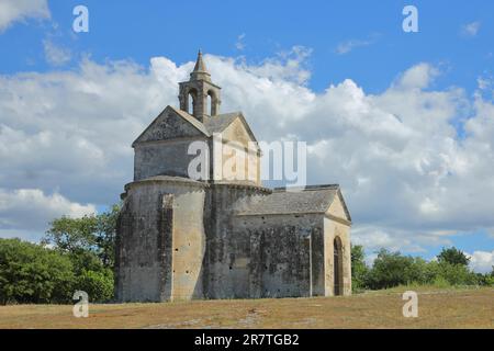 Chapelle St-Croix of the Romanesque monastery Abbaye de Montmajour, Saint, chapel, outside, monastery, Romanesque, Benedictine monastery, Arles Stock Photo