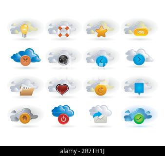 clouds and icons Stock Vector