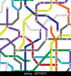 Abstract color seamless pattern - a metro scheme Stock Vector
