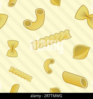 Pasta food seamless tiled background in vector format Stock Vector