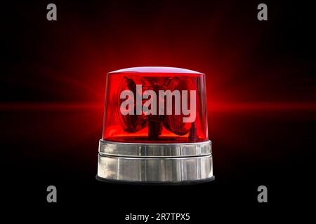 Red Color Emergency Light Warning Vehicular Police Alarm Siren Buzzer Isolated with Clipping path. Stock Photo