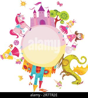 vector illustration of a princess set Stock Vector