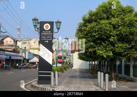 Signboard of direction Governor office of Yogyakarta Stock Photo