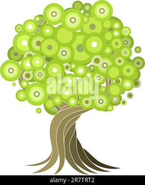 An abstract stylised tree illustration design element. Stock Vector
