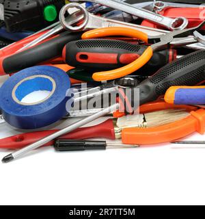 set tools isolated on white background Stock Photo