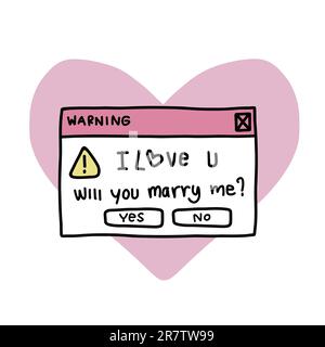 Will you marry me? question box vector illustration Stock Vector
