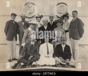 William Howard Taft, Alice Roosevelt Longworth and Nicholas Longworth 1905 Stock Photo