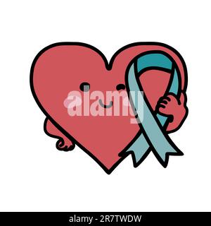 Awareness ribbon and medical icons vector set featuring books, hearts ...