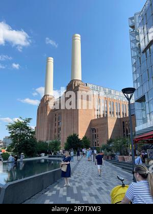 London UK. 16t June 2023. A General View Of The Battersea Power Station Seen From The River Thames. Credit: PatPhoto/Alamy Stock Stock Photo
