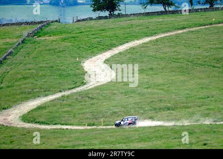 Galashiels, UK. 17th June, 2023. Competitors tackle a closed stage on Glendearg near to Galashiels, in the Scottish Borders. With an entry of 31 vehicles, the event will traverse similar stages again on Sunday 18th June, as well as a demonstration display at Thirlestane Castle, Lauder, part of the Motoring Extravaganza event taking place within the grounds. This was day one of the Scottish Summer Hill Rally, annual event, ( Credit: Rob Gray/Alamy Live News Stock Photo