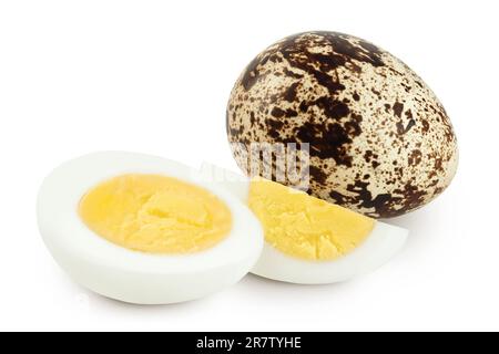 boiled quail egg isolated on white background with full depth of field Stock Photo