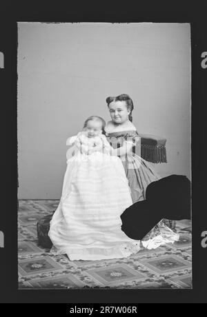 Lavinia Stratton and baby c. 1860-1870 Stock Photo