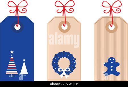 Vector Christmas Tags collection for your gift! Stock Vector