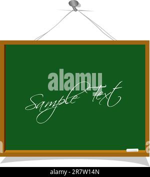 Green blackboard isolated on a white background. Vector illustration. Stock Vector